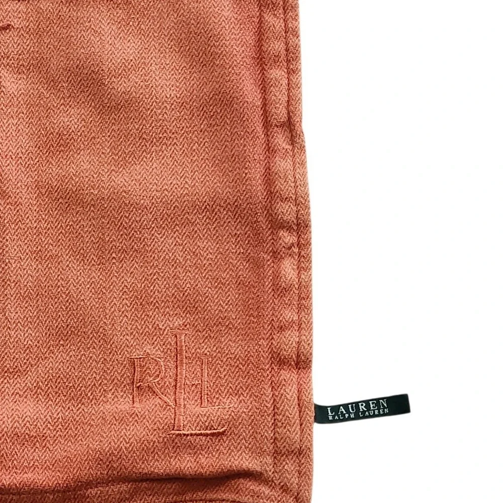 Ralph Lauren RLL Pillow Sham Terracotta‎ Rustic Orange Linen Blend Monogram